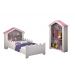 Conjunto De Quarto Princesa Com Cama, Estante E Colchão Branco/Rosa - Vitamov