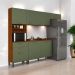 Cozinha Compacta Juliette  Com Torre Armário Áereo E Balcão 120 Cinamomo E Fendi