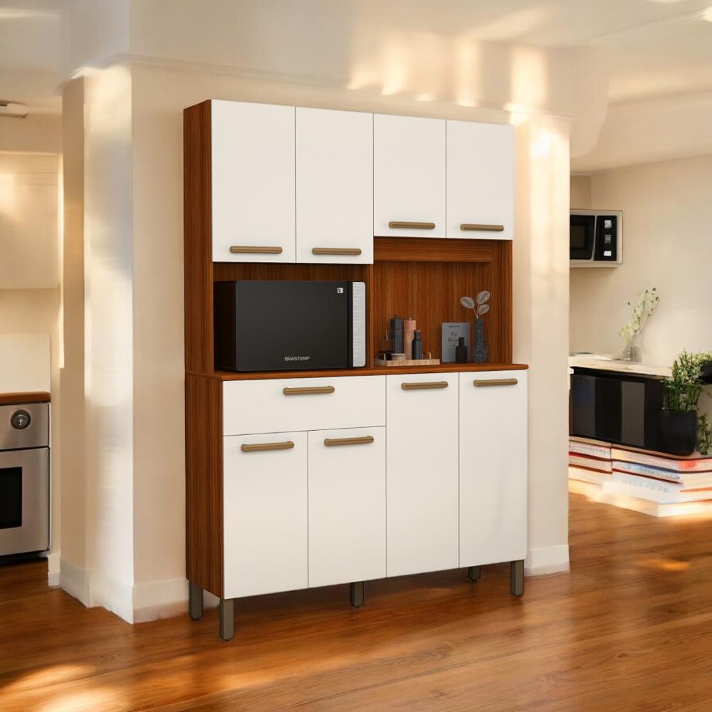 Cozinha Elegante 08 Portas Jade Cinamomo E Off White