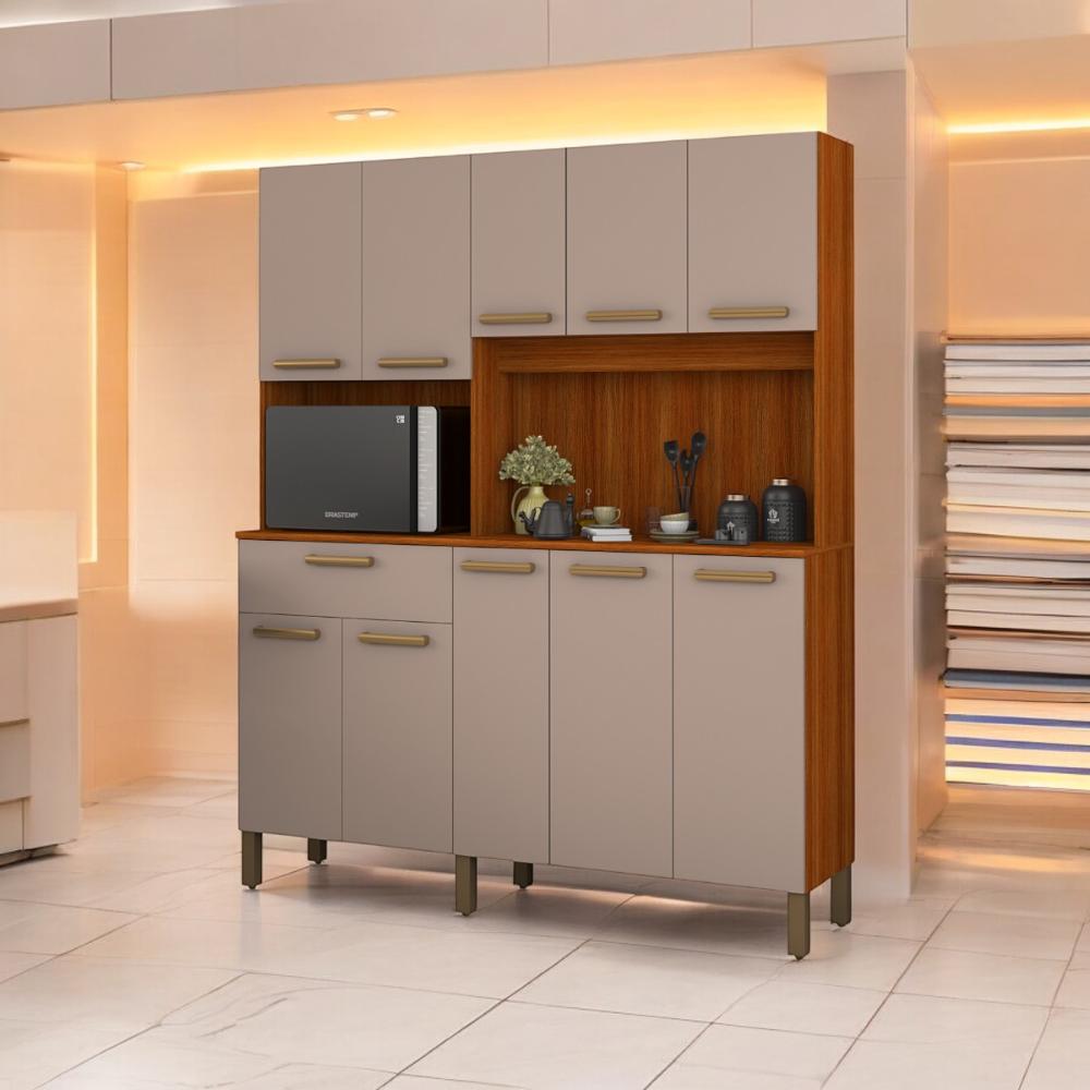 Cozinha Elegante 10 Portas Jade Cinamomo E Connect