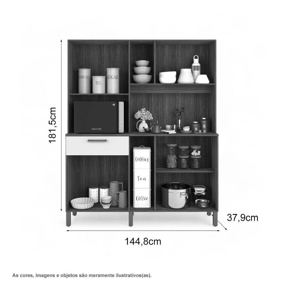 Cozinha Elegante 10 Portas Jade Cinamomo E Off White