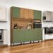 Cozinha Minimalista 07 Portas Gold Freijó E Fendi