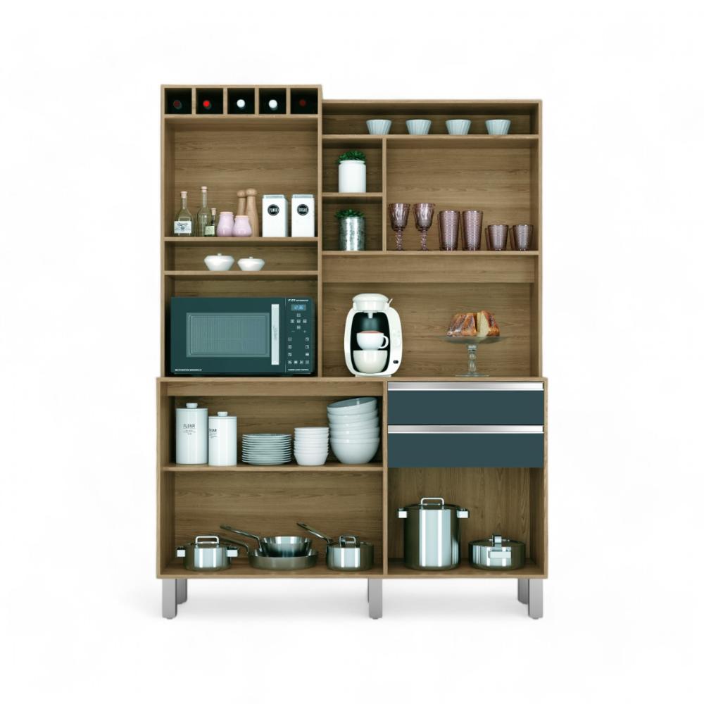 Cozinha Moderna 05 Portas Smart Freijó E Off White