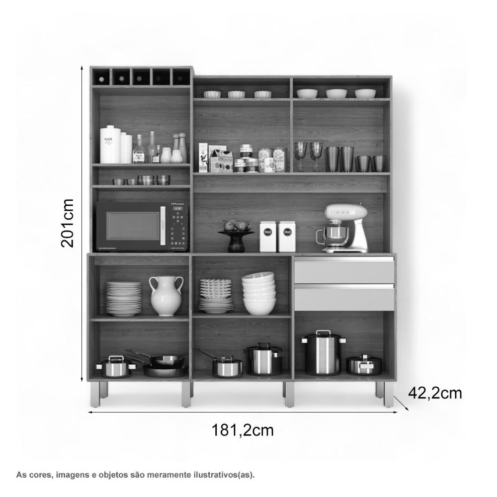 Cozinha Moderna 06 Portas Smart Freijó E Connect
