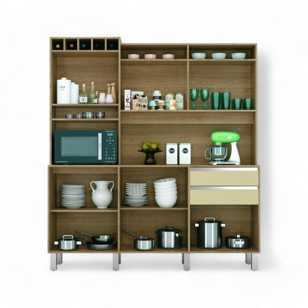 Cozinha Moderna 06 Portas Smart Freijó E Off White