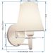 Arandela Cone Md-2004 Branco Cúpula em Tecido Rustico Cinza