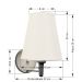 Arandela Cone Md-2007 Branco Cúpula em Tecido Branco