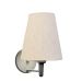 Arandela Cone Md-2007 Branco Cúpula em Tecido Linho Bege