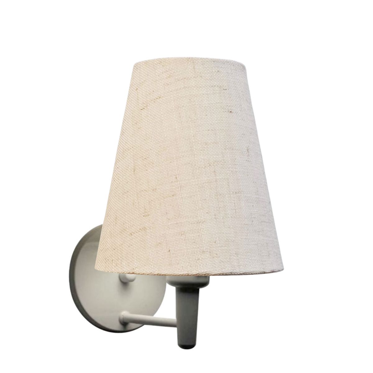 Arandela Cone Md-2007 Branco Cúpula em Tecido Rustico Bege