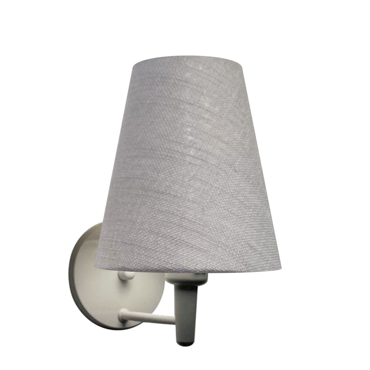 Arandela Cone Md-2007 Branco Cúpula em Tecido Rustico Cinza