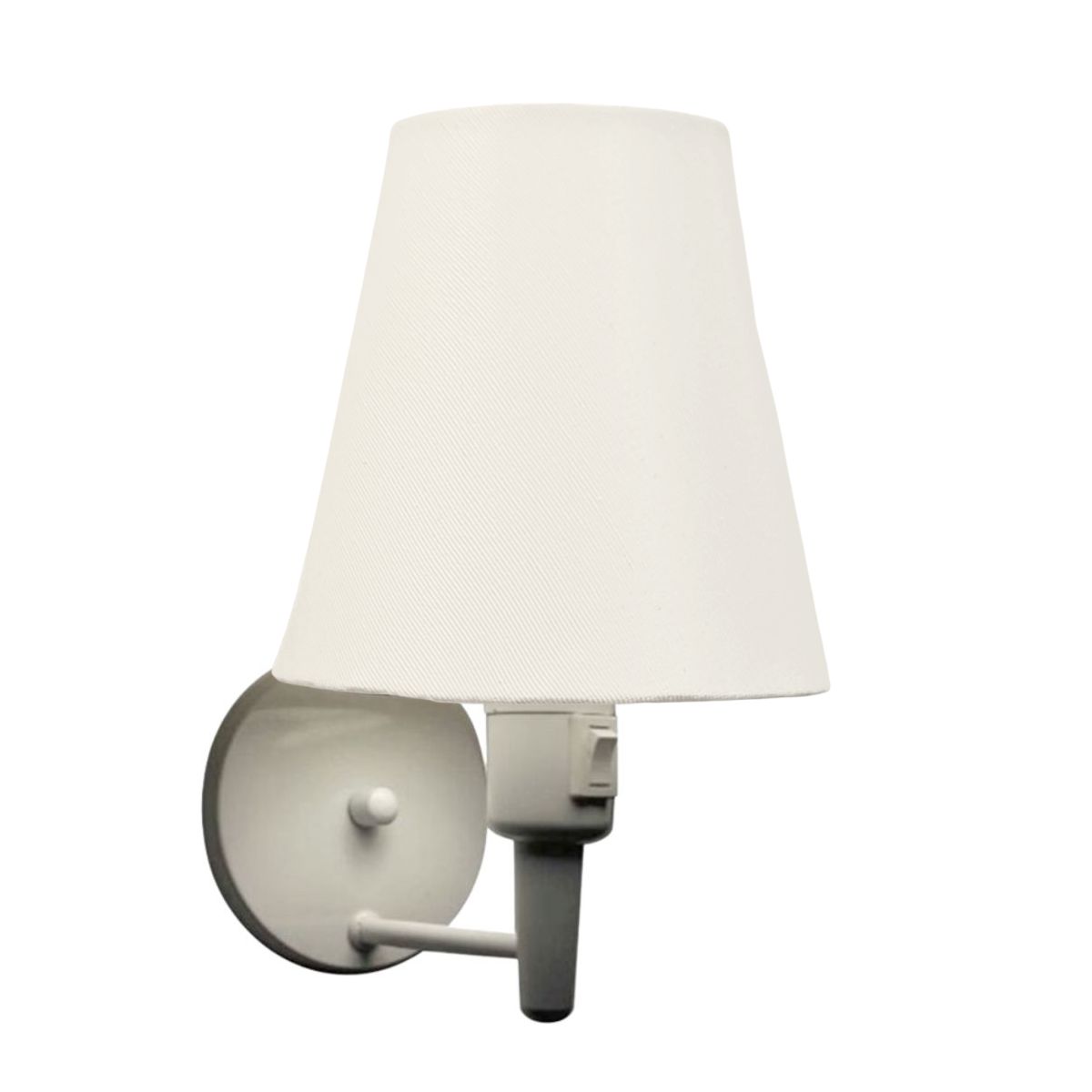 Arandela Cone Md-2032 Branco C/ Inter Liga e Desl Cúpula em Tecido Branco - Bivolt