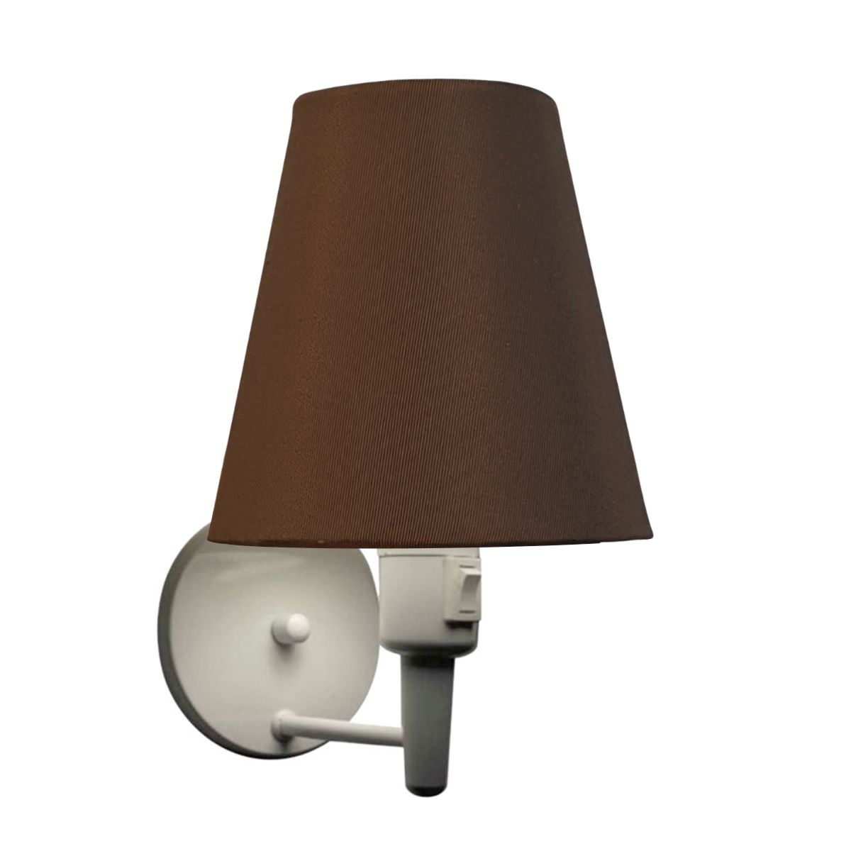 Arandela Cone Md-2032 Branco C/ Inter Liga e Desl Cúpula em Tecido Café - Bivolt
