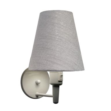 Arandela Cone Md-2032 Branco C/ Inter Liga e Desl Cúpula em Tecido Rustico Cinza - Bivolt