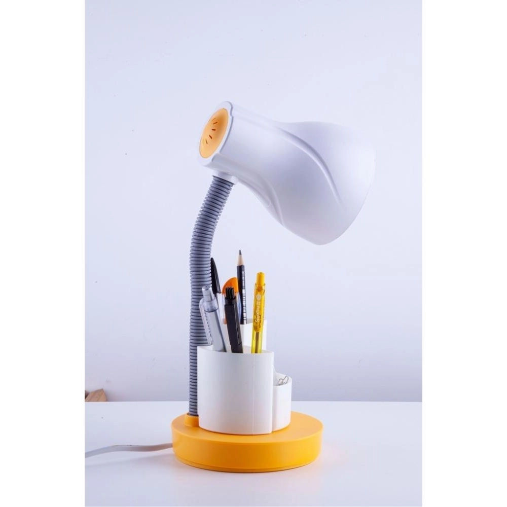 Luminária de Mesa Spiralle Amarela Porta Lápis E27 Bivolt
