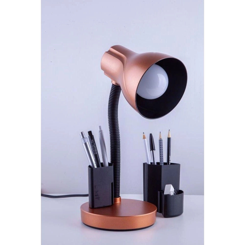Luminária de Mesa Spiralle Cobre Porta Lápis E27 Bivolt