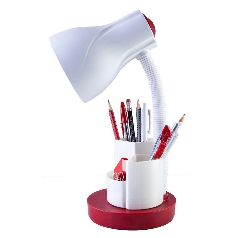 Luminária de Mesa Spiralle Venmelho Porta Lápis E27 Bivolt