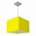 Lustre Pendente Quadrado Md-4059 Cúpula em Tecido 21/35x35cm Amarelo - Bivolt