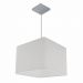 Lustre Pendente Quadrado Md-4059 Cúpula em Tecido 21/35x35cm Branco - Bivolt