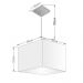 Lustre Pendente Quadrado Md-4059 Cúpula em Tecido 21/35x35cm Café - Bivolt