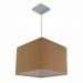 Lustre Pendente Quadrado Md-4059 Cúpula em Tecido 21/35x35cm Palha - Bivolt