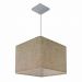 Lustre Pendente Quadrado Md-4059 Cúpula em Tecido 21/35x35cm Rústico Bege - Bivolt