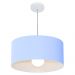 Pendente Cilíndrico 4052 Cúpula em Tecido 50x21cm Azul Bebê - Bivolt