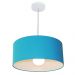 Pendente Cilíndrico 4052 Cúpula em Tecido 50x21cm Azul Turquesa - Bivolt