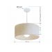 Pendente Cilíndrico 4052 Cúpula em Tecido 50x21cm Linho Bege- Bivolt