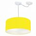 Pendente Cilíndrico Com Desvio Md-4147 Cúpula em Tecido 50x25cm Amarelo - Bivolt