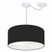 Pendente Cilíndrico Com Desvio Md-4147 Cúpula em Tecido 50x25cm Preto - Bivolt