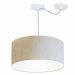 Pendente Cilíndrico Com Desvio Md-4151 Cúpula em Tecido 50x25cm Linho Bege - Bivolt