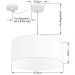 Pendente Cilíndrico Com Desvio Md-4151 Cúpula em Tecido 50x25cm Rústico Bege - Bivolt