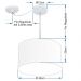 Pendente Cilíndrico Com Desvio Md-4163 Cúpula em Tecido 40x25cm Linho Bege - Bivolt