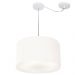 Pendente Cilíndrico Com Desvio Md-4166 Cúpula em Tecido 40x25cm Branco - Bivolt