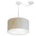 Pendente Cilíndrico Com Desvio Md-4166 Cúpula em Tecido 40x25cm Rústico Bege - Bivolt