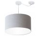 Pendente Cilíndrico Com Desvio Md-4167 Cúpula em Tecido 60x30cm Rústico Cinza - Bivolt