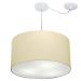 Pendente Cilíndrico Com Desvio Md-4168 Cúpula em Tecido 60x30cm Algodão Crú - Bivolt
