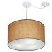 Pendente Cilíndrico Com Desvio Md-4168 Cúpula em Tecido 60x30cm Palha - Bivolt