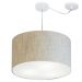 Pendente Cilíndrico Com Desvio Md-4168 Cúpula em Tecido 60x30cm Rústico Bege - Bivolt