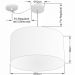 Pendente Cilíndrico Com Desvio Md-4168 Cúpula em Tecido 60x30cm Rústico Bege - Bivolt