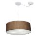 Pendente Cilíndrico Com Desvio Md-4222 Cúpula em Tecido 45x15cm Café - Bivolt