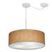 Pendente Cilíndrico Com Desvio Md-4222 Cúpula em Tecido 45x15cm Palha - Bivolt