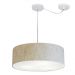 Pendente Cilíndrico Com Desvio Md-4222 Cúpula em Tecido 45x15cm Rústico Bege - Bivolt
