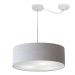 Pendente Cilíndrico Com Desvio Md-4222 Cúpula em Tecido 45x15cm Rústico Cinza - Bivolt