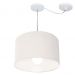 Pendente Cilíndrico Com Desvio Md-4226 Cúpula em Tecido 40x25cm Branco - Bivolt