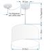 Pendente Cilíndrico Com Desvio Md-4226 Cúpula em Tecido 40x25cm Branco - Bivolt