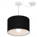 Pendente Cilíndrico Com Desvio Md-4226 Cúpula em Tecido 40x25cm Preto - Bivolt
