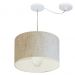 Pendente Cilíndrico Com Desvio Md-4226 Cúpula em Tecido 40x25cm Rústico Bege - Bivolt