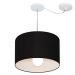 Pendente Cilíndrico Com Desvio Md-4227 Cúpula em Tecido 40x30cm Preto - Bivolt