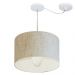 Pendente Cilíndrico Com Desvio Md-4227 Cúpula em Tecido 40x30cm Rústico Bege - Bivolt